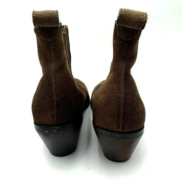 CHOCOLAT BLU | Women's 8 Chelsea Brown Leather Suede Block Heel Ankle Bootie - Picture 5 of 11